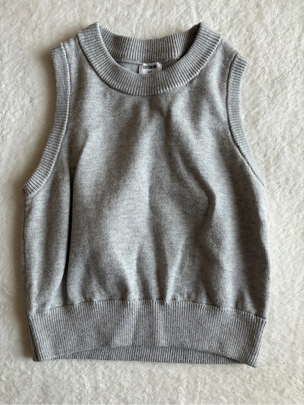 Cotton On Light Gray Knit Crop Tank